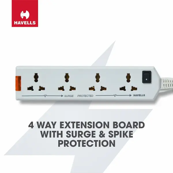 Havells 4 Way Extension Board |For Power Requirements up to 1440W