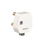 Havells - 16A 3Pin Flat Plugtop with Indicator, white (Model: AHLGWXW163-Pk1)