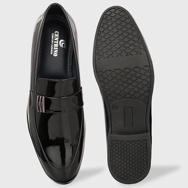 Centrino Slip-On Men's Formal Shoe | Stylish with Soft Cushioned Insole | Trendy Non Lace-Up Design | Perfect for Formal Wear (9705)