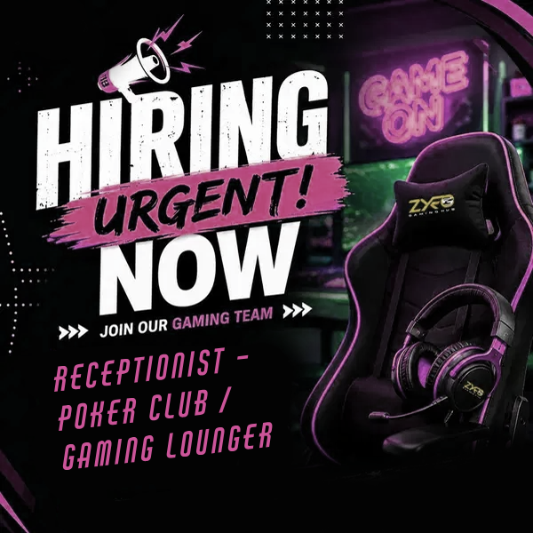 Receptionist – Poker Club / Gaming Lounge