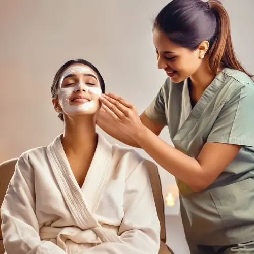 woman-white-robe-having-face-cream-applied-by-nurse