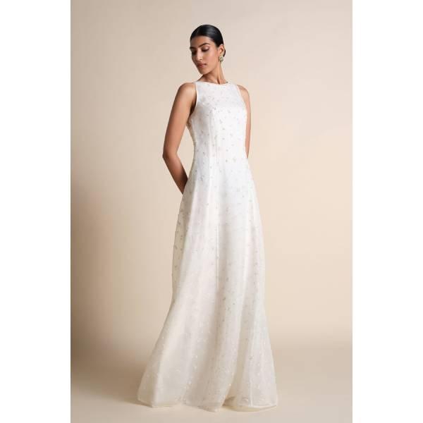 Anita Dongre-Mountain Mist Silk Gown - Ivory