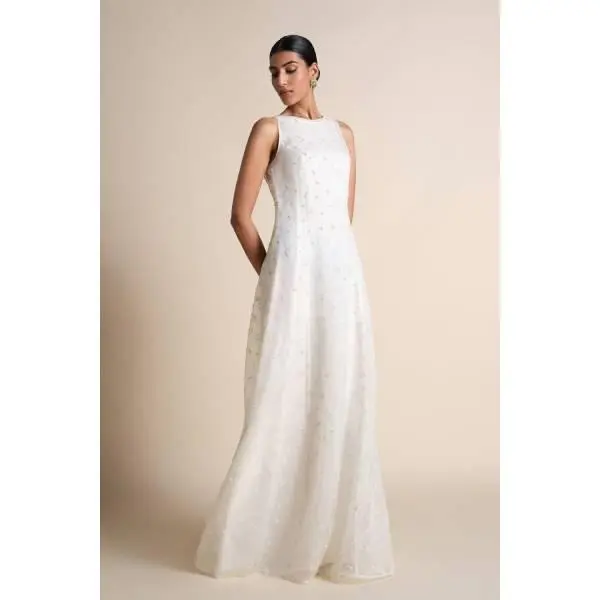 Anita Dongre-Mountain Mist Silk Gown - Ivory