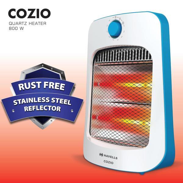 Havells-Co zio Quartz Room Heater - 800 Watts (White, Blue)