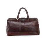 HYATT-Leather Accessories Unisex 20 Inch Leather Travel Duffle Luggage Bag (Brown)