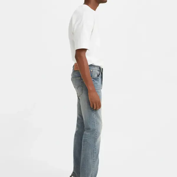 LEVIS-Men's 501 Blue Straight Fit Mid Rise Jeans