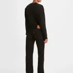 Levis-Men's 501 Black Straight Fit Mid Rise Jeans