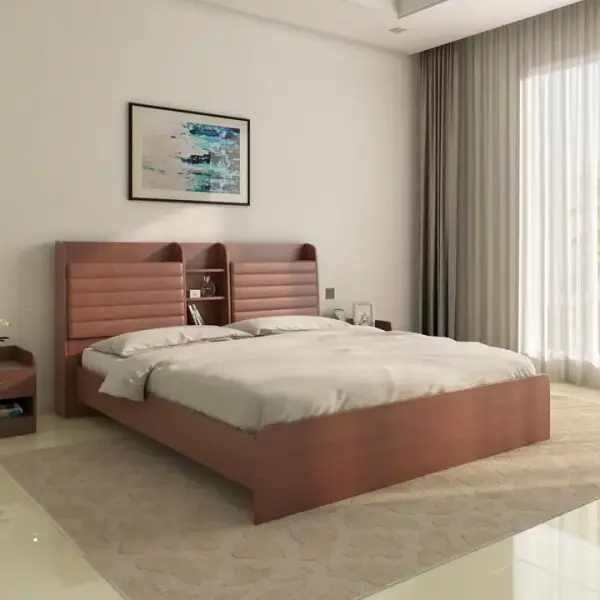 Nilkamal-Tokyo Calipso Queen Bed Without Storage (Classic Plank Walnut)