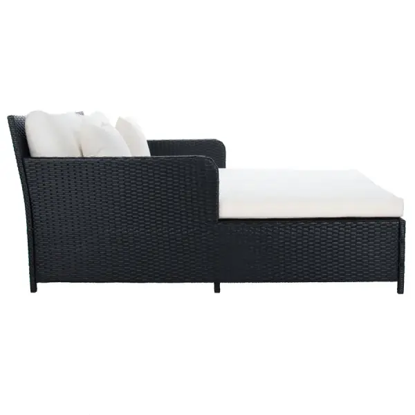 Overstock-SAFAVIEH Outdoor Taniyah Wicker Daybed with Pillow & Cushions - 53W x 28D x 62H
