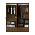 WoodenStreet-Kosmo Linden 4 Door Wardrobe with Mirror