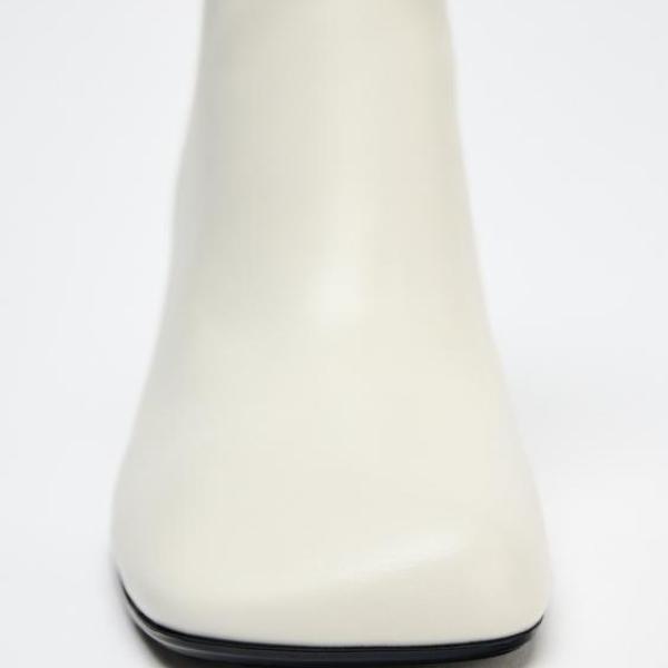 ZARA-LEATHER ANKLE BOOTS WITH TOPSTITCHING